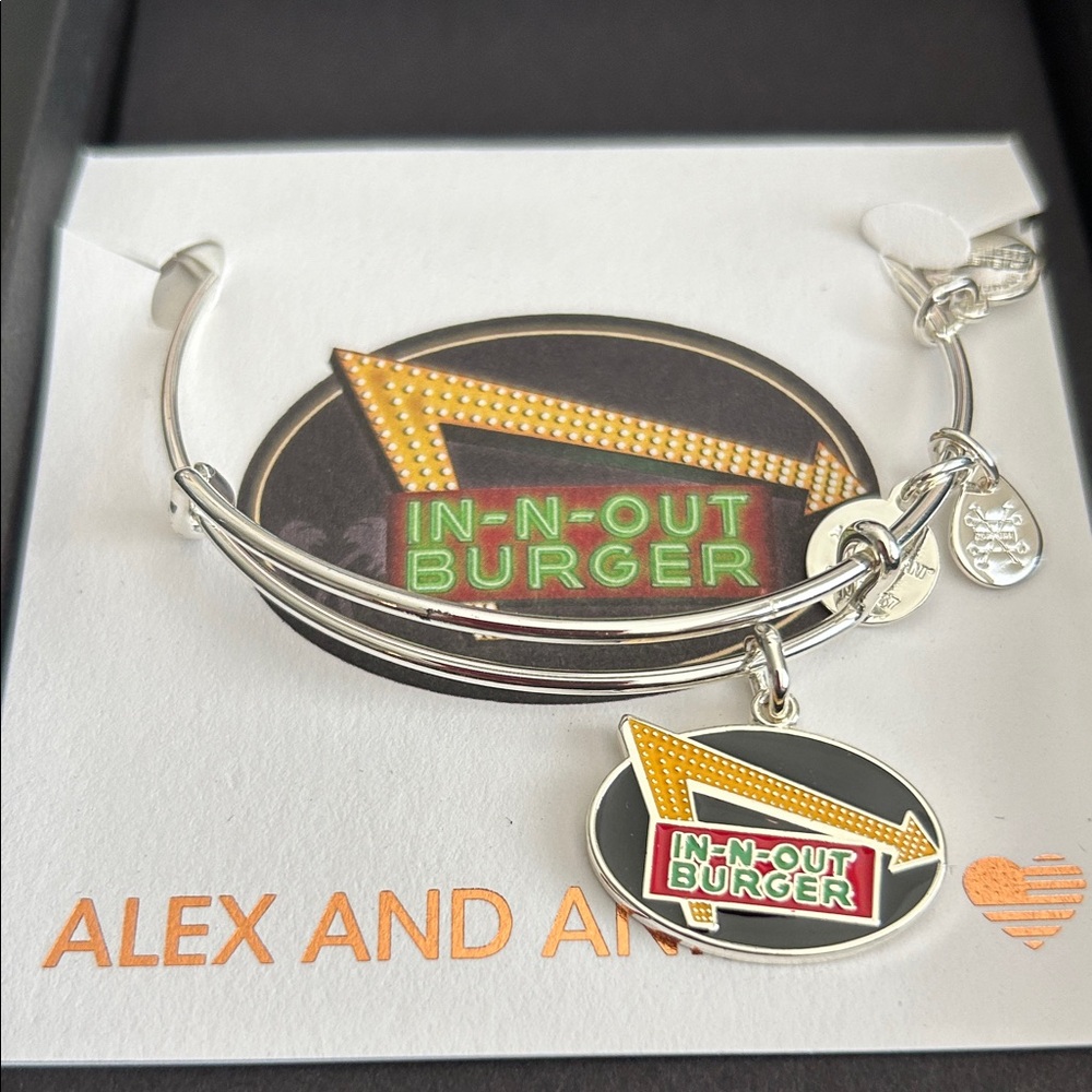 Alex and Ani Silver In-N-Out Burger Charm Bracelet